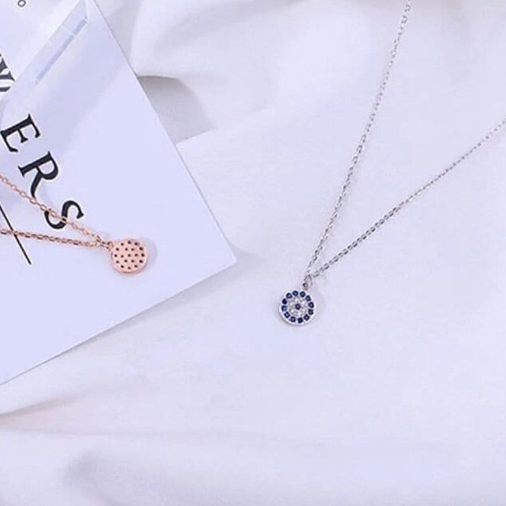 Evil Eye Necklace Silver